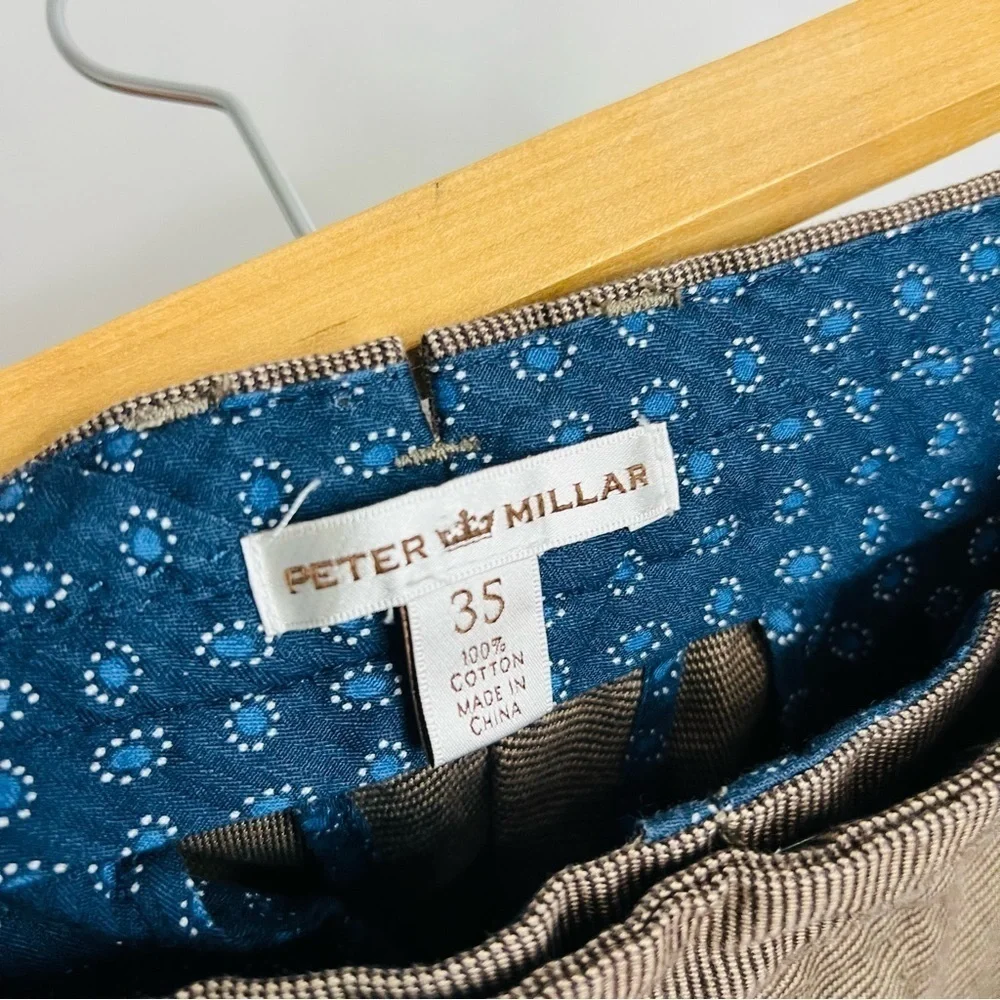 Peter Millar Brown Dress Straight Leg Trousers 35W